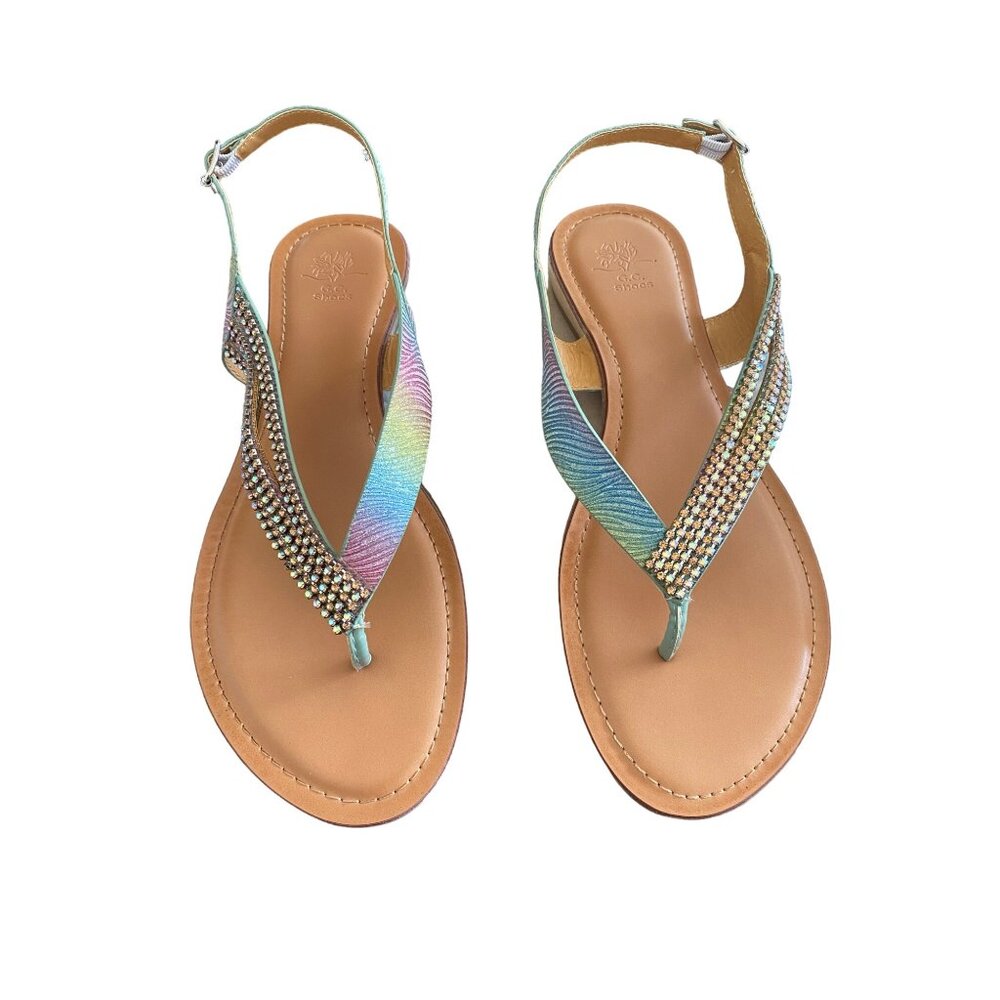 GC Shoes Women's Mabel Flat Sandals Multi NIB Size 10